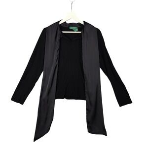 Ralph Lauren LRL Scarf Attached‎ Black Long Sleeve Luxury Elevated Womens Large